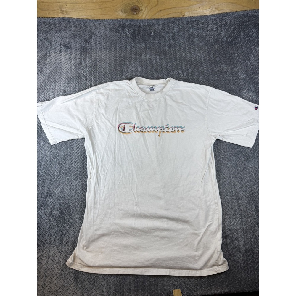 Champion Graphic T Shirt Mens XLT White Athletic Wear Crew Neck Casual Pullover
